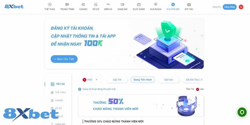 Quà tặng giới thiệu thành viên mới khi tham gia tại 8XBET