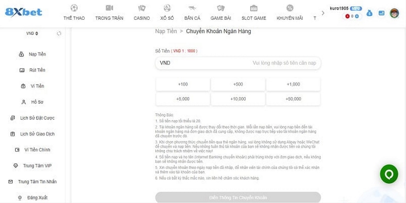 Hướng dẫn nạp tiền 8XBET qua phương thức ví điện tử 