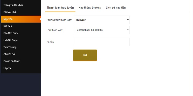 Nạp tiền Kimsa thần tốc bằng phương thức Help2pay